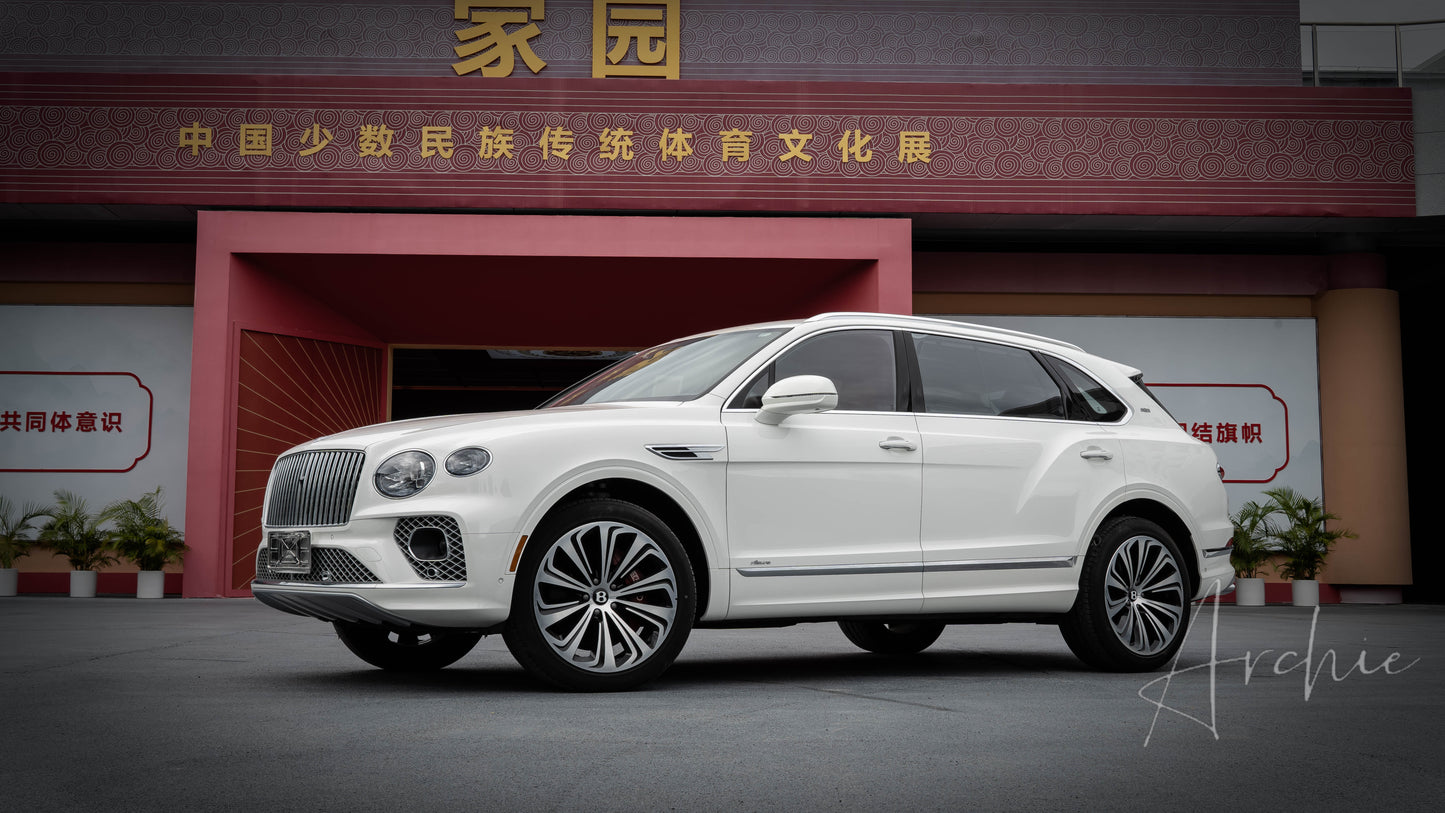 Bentley Bentayga White - Private Chauffeur Service.
