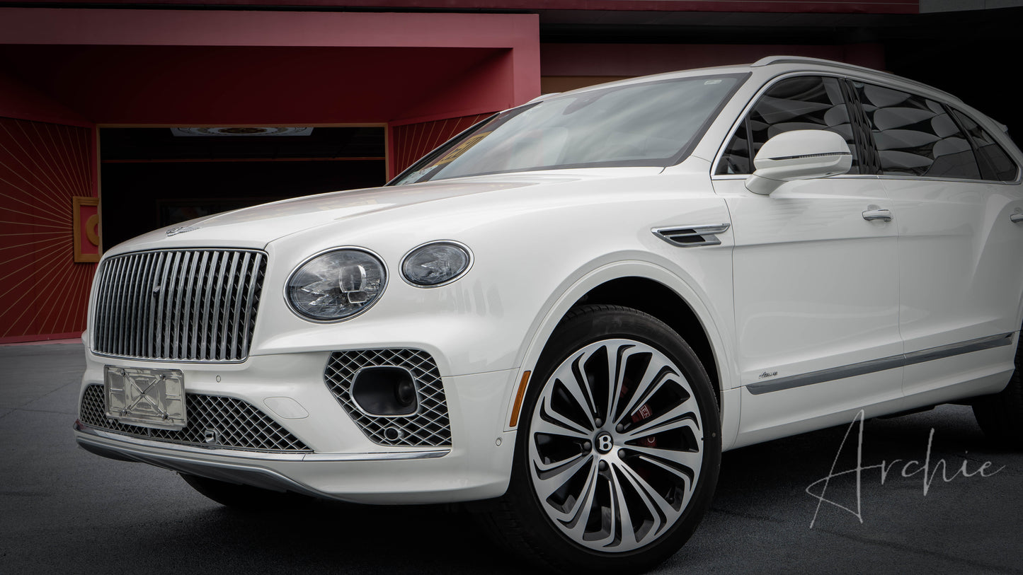 Bentley Bentayga White - Private Chauffeur Service.