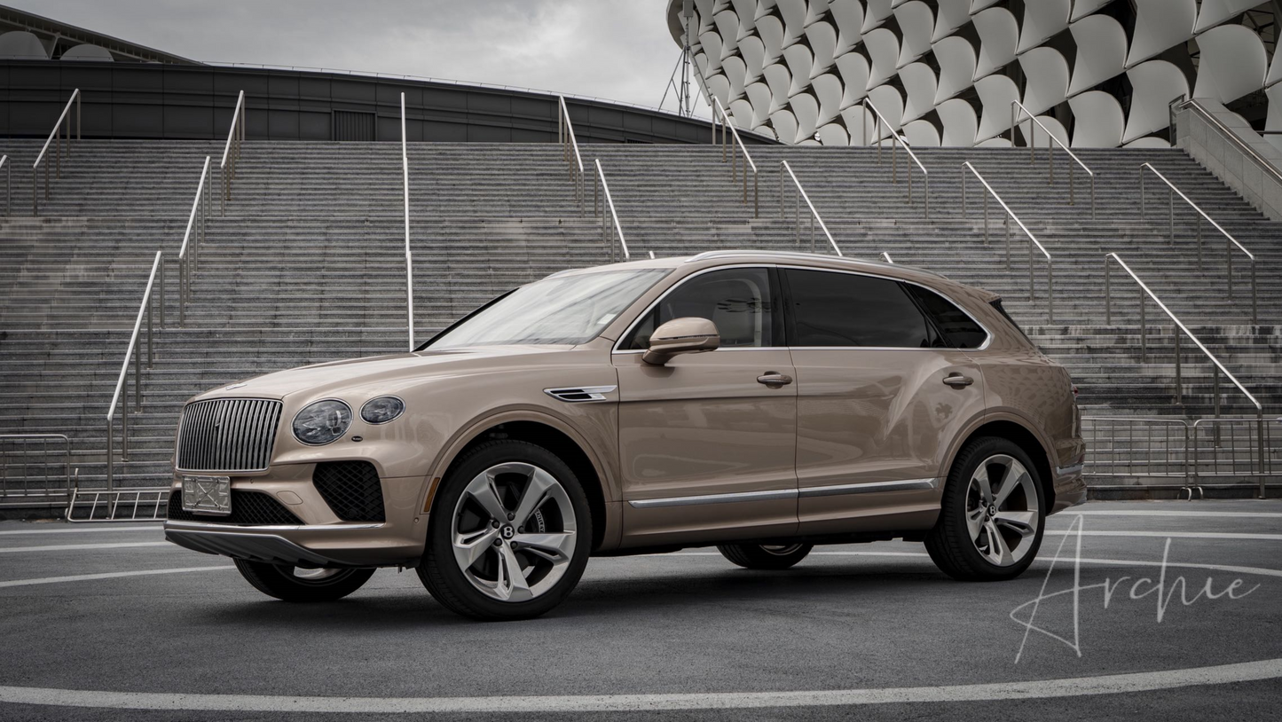 Bentley Bentayga Gold - Private Chauffeur Service.